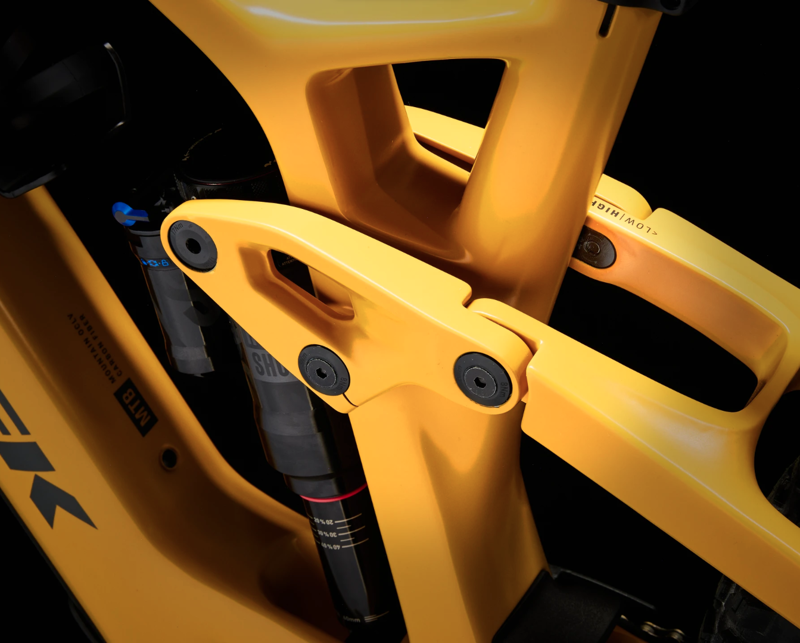 Trek Fuel Exe 9.8 GX AXS Electric Full Suspension Mountain Bike 2023 in Baja Yellow-5